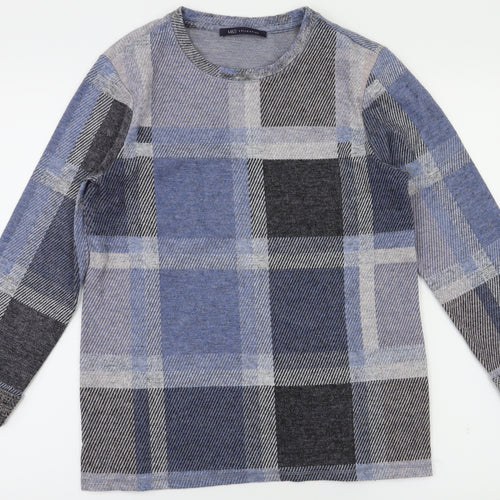 M&S Womens Black Check  Basic T-Shirt Size 10