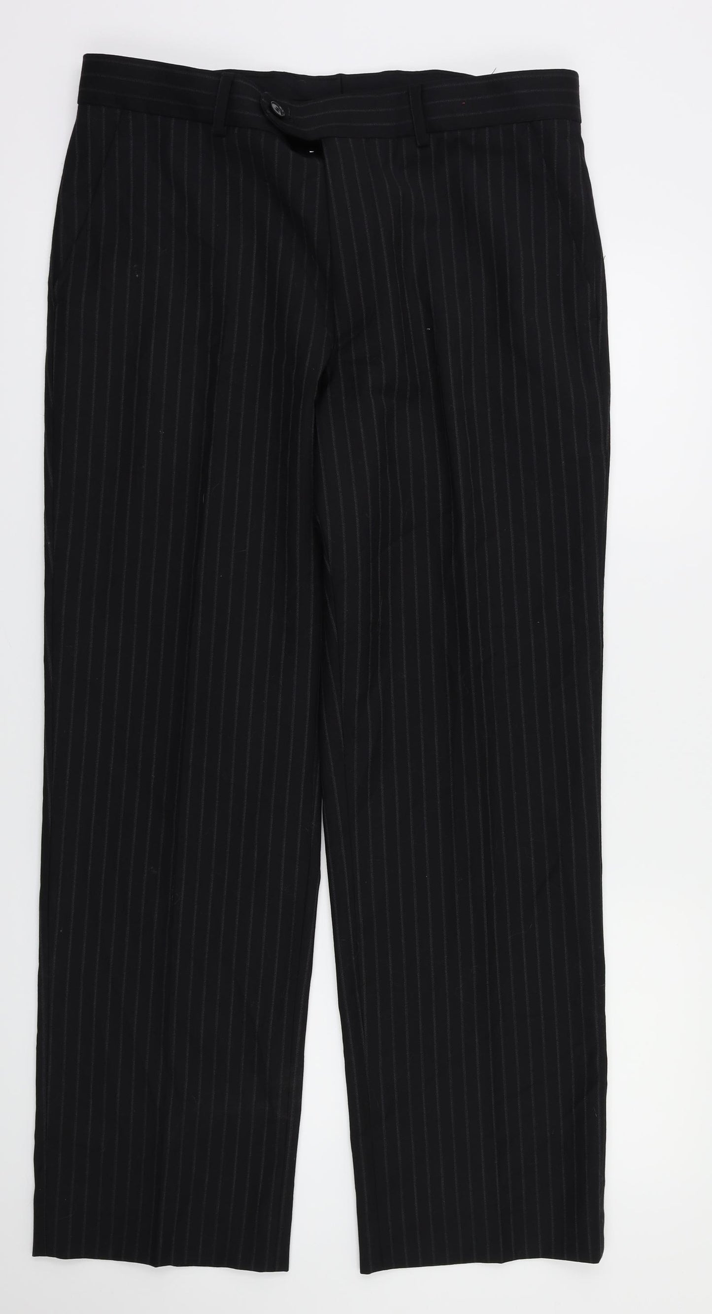 Burton Mens Black Striped  Trousers  Size 34 in L30 in