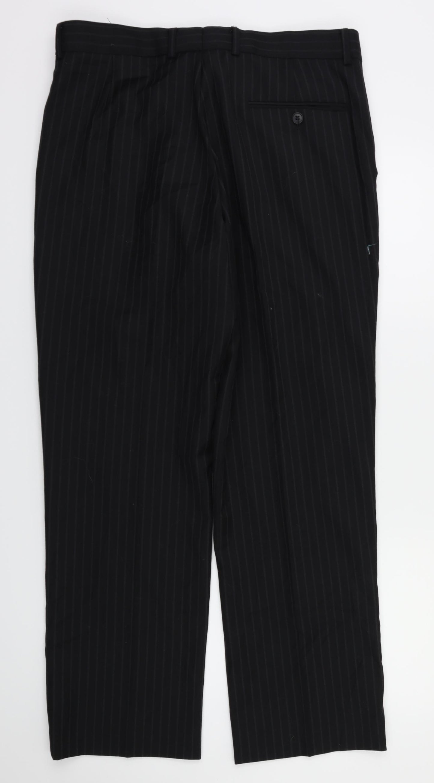 Burton Mens Black Striped  Trousers  Size 34 in L30 in