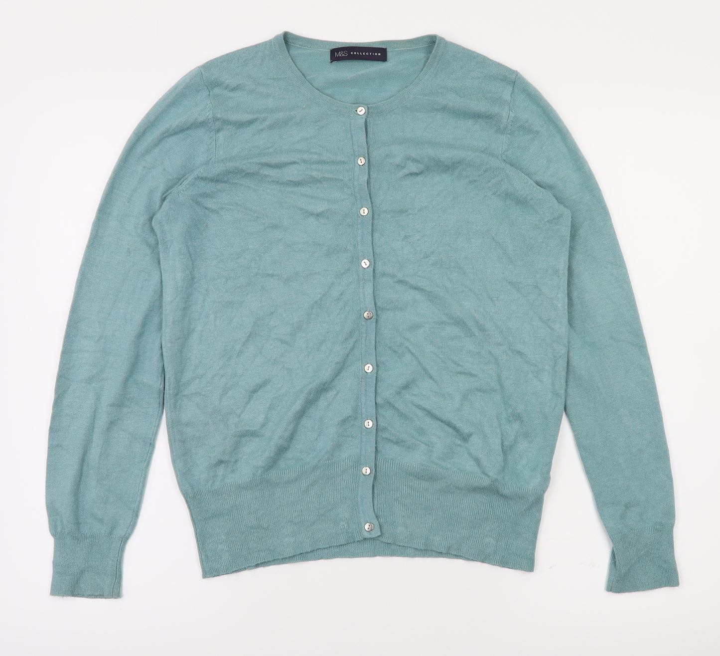 M&S Womens Blue   Cardigan Jumper Size 12