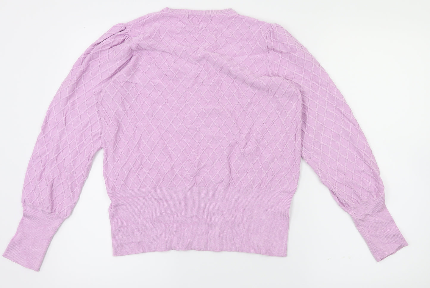 M&S Womens Pink Argyle/Diamond  Pullover Jumper Size 16