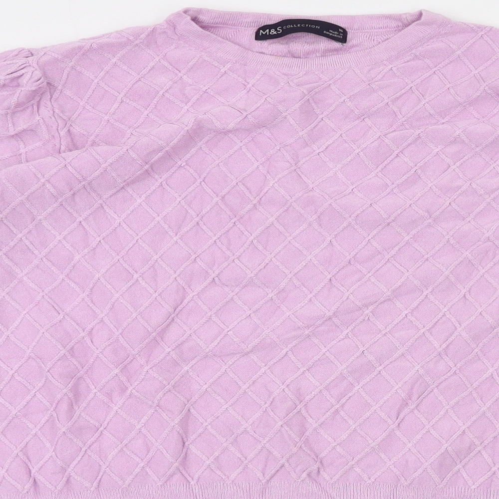 M&S Womens Pink Argyle/Diamond  Pullover Jumper Size 16