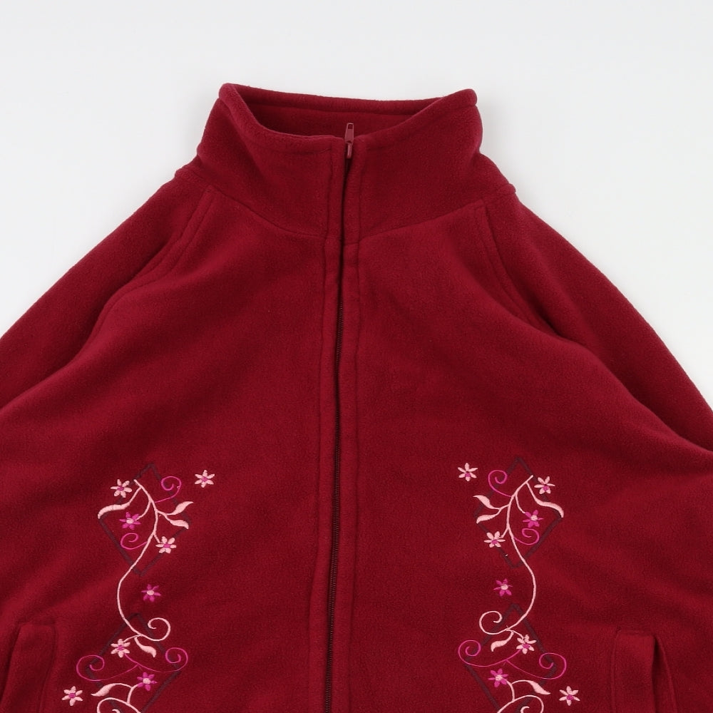 Happit Mens Red Floral  Full Zip Jumper Size M