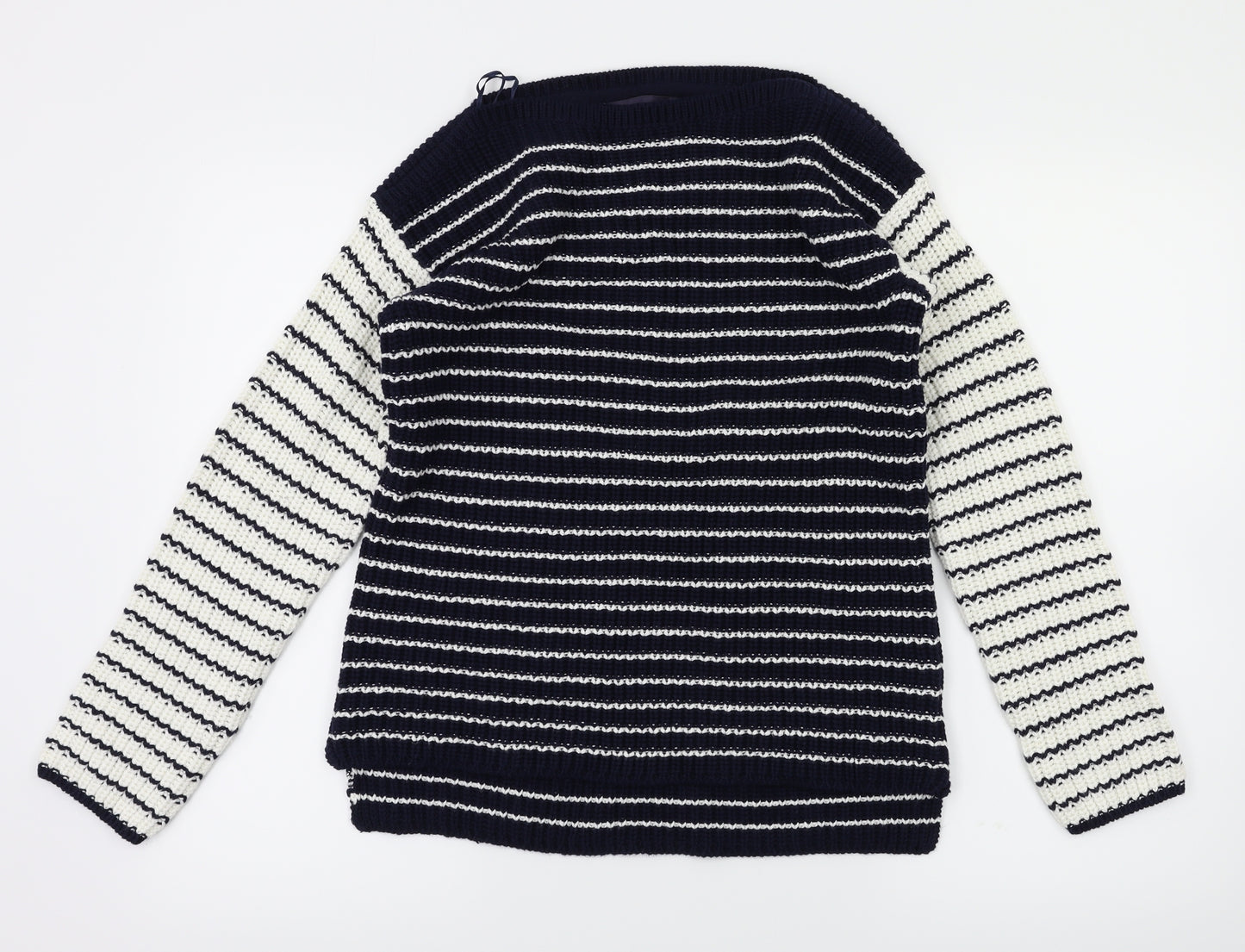 M&S Womens Blue Striped  Pullover Jumper Size S