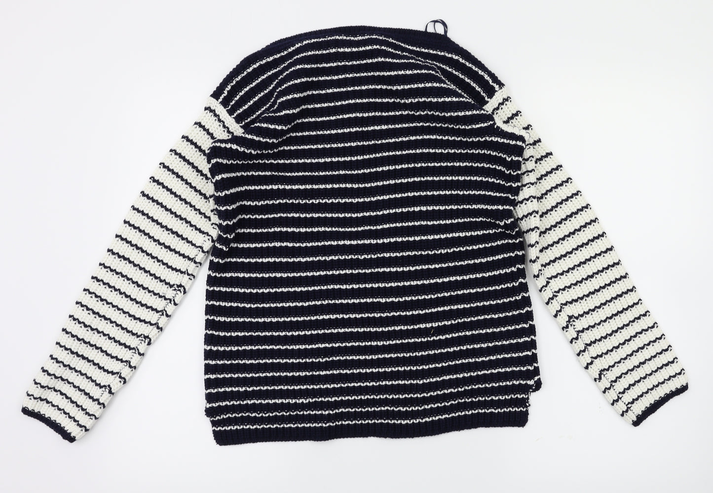 M&S Womens Blue Striped  Pullover Jumper Size S