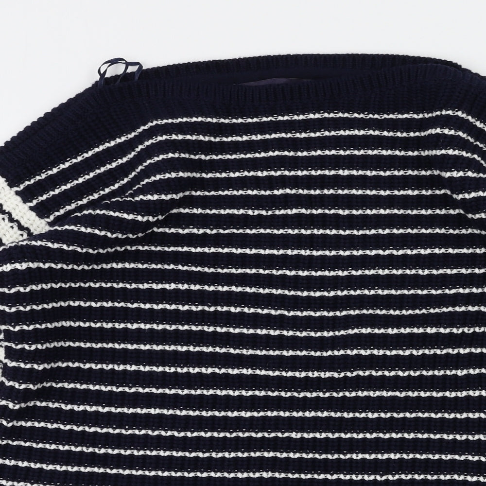 M&S Womens Blue Striped  Pullover Jumper Size S