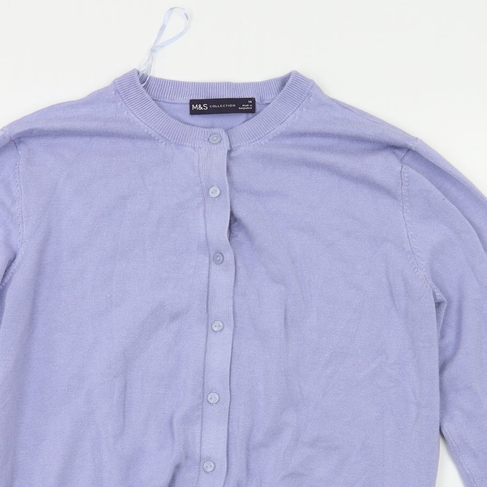 M&S Womens Purple   Cardigan Jumper Size 14