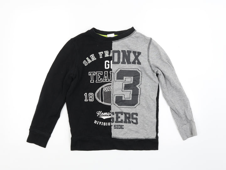 F&F Boys Black  Jacquard Pullover Sweatshirt Size 9-10 Years  - San Francisco