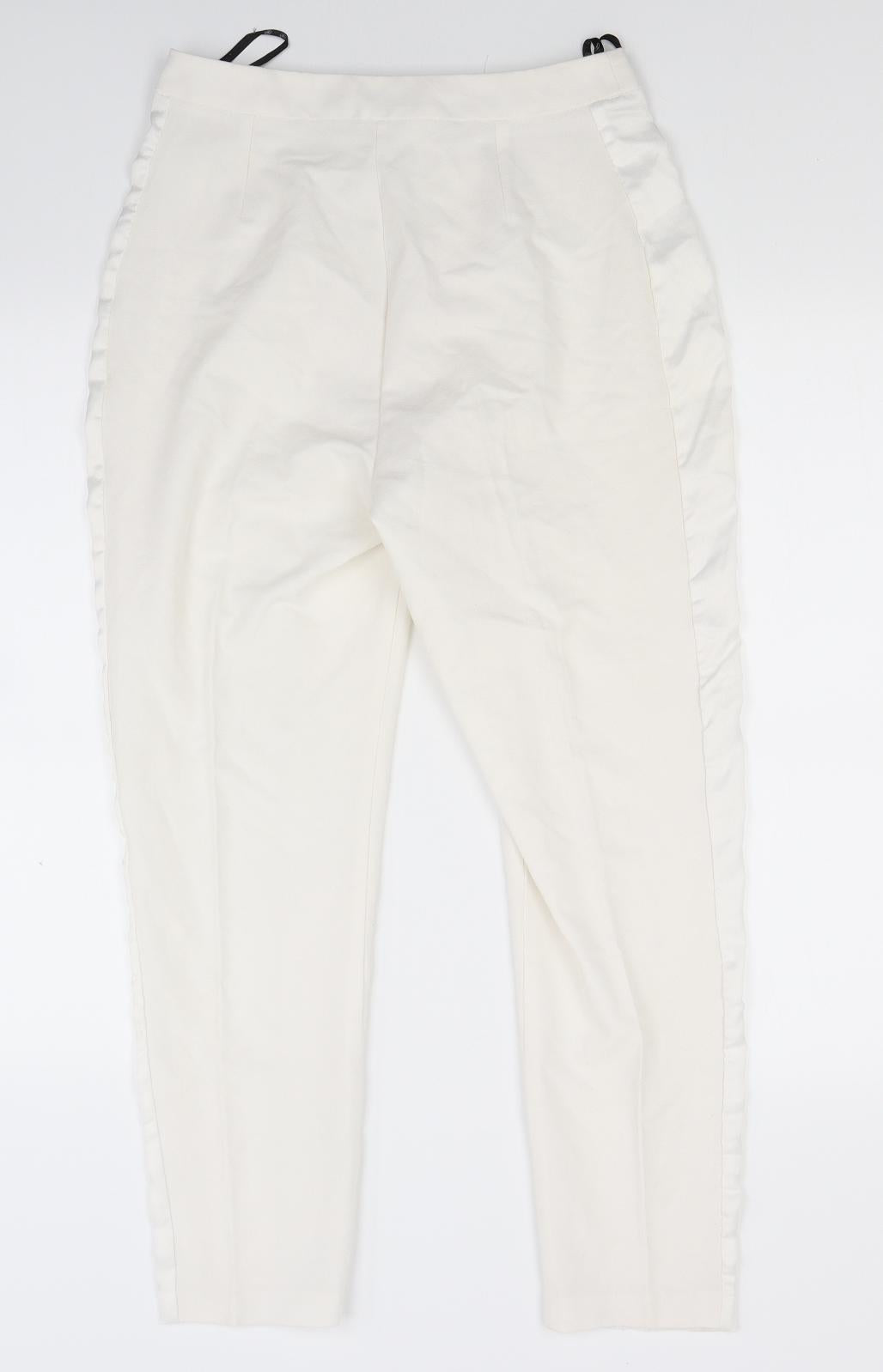 Missguided Womens White   Trousers  Size 10 L27 in