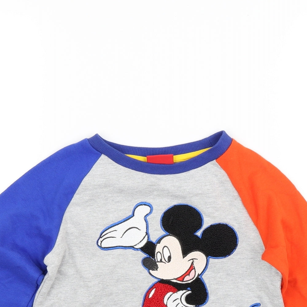 TU Boys Grey  Jacquard Pullover Sweatshirt Size 4-5 Years  - Mickey mouse