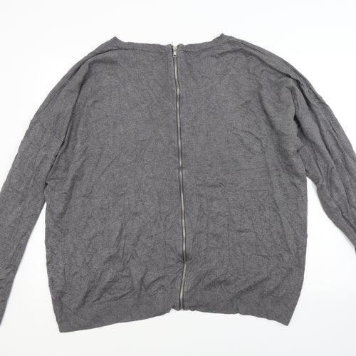 South Womens Grey  Knit Full Zip Jumper Size 22
