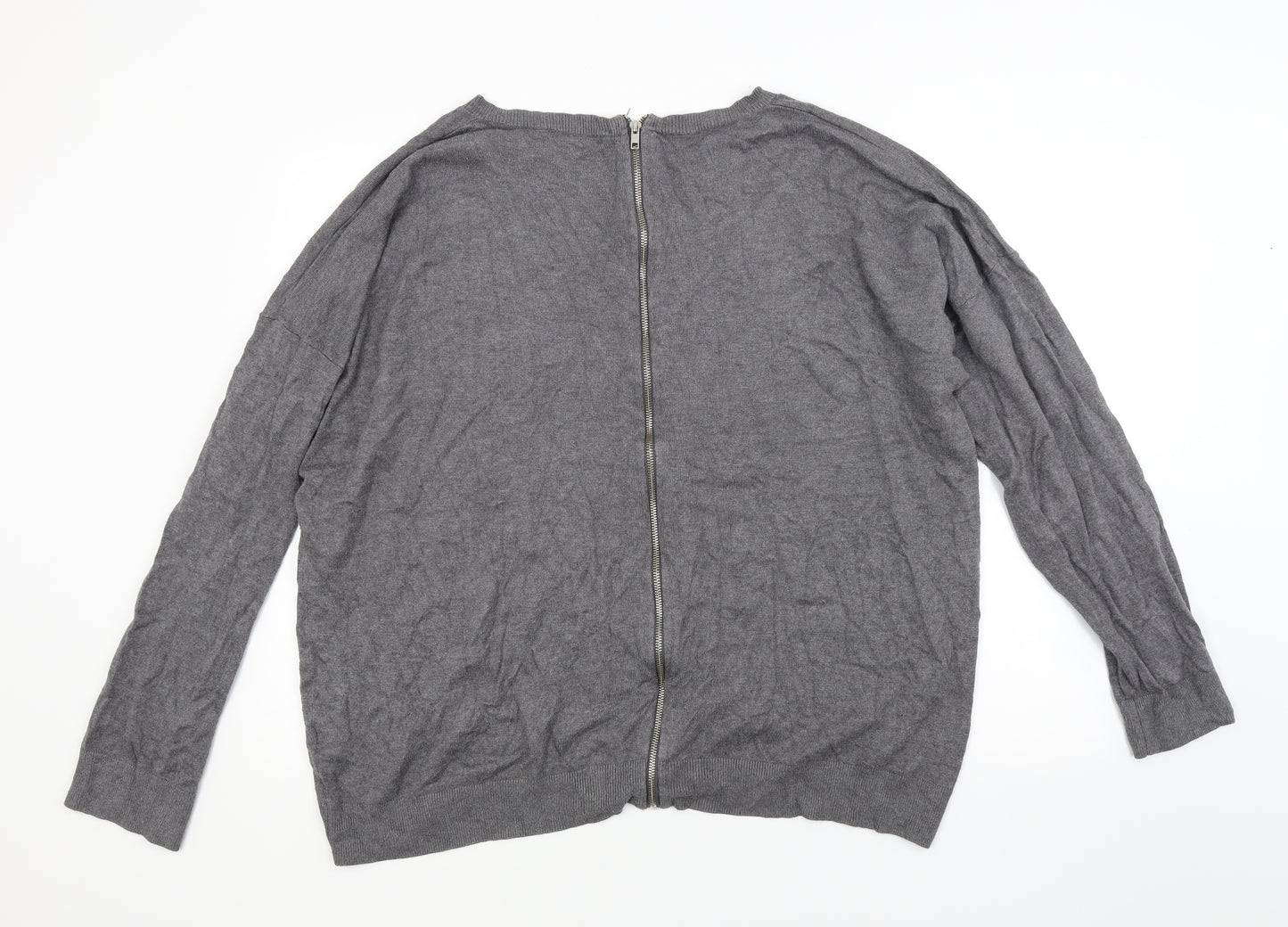 South Womens Grey  Knit Full Zip Jumper Size 22