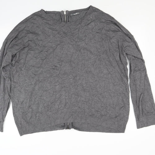 South Womens Grey  Knit Full Zip Jumper Size 22