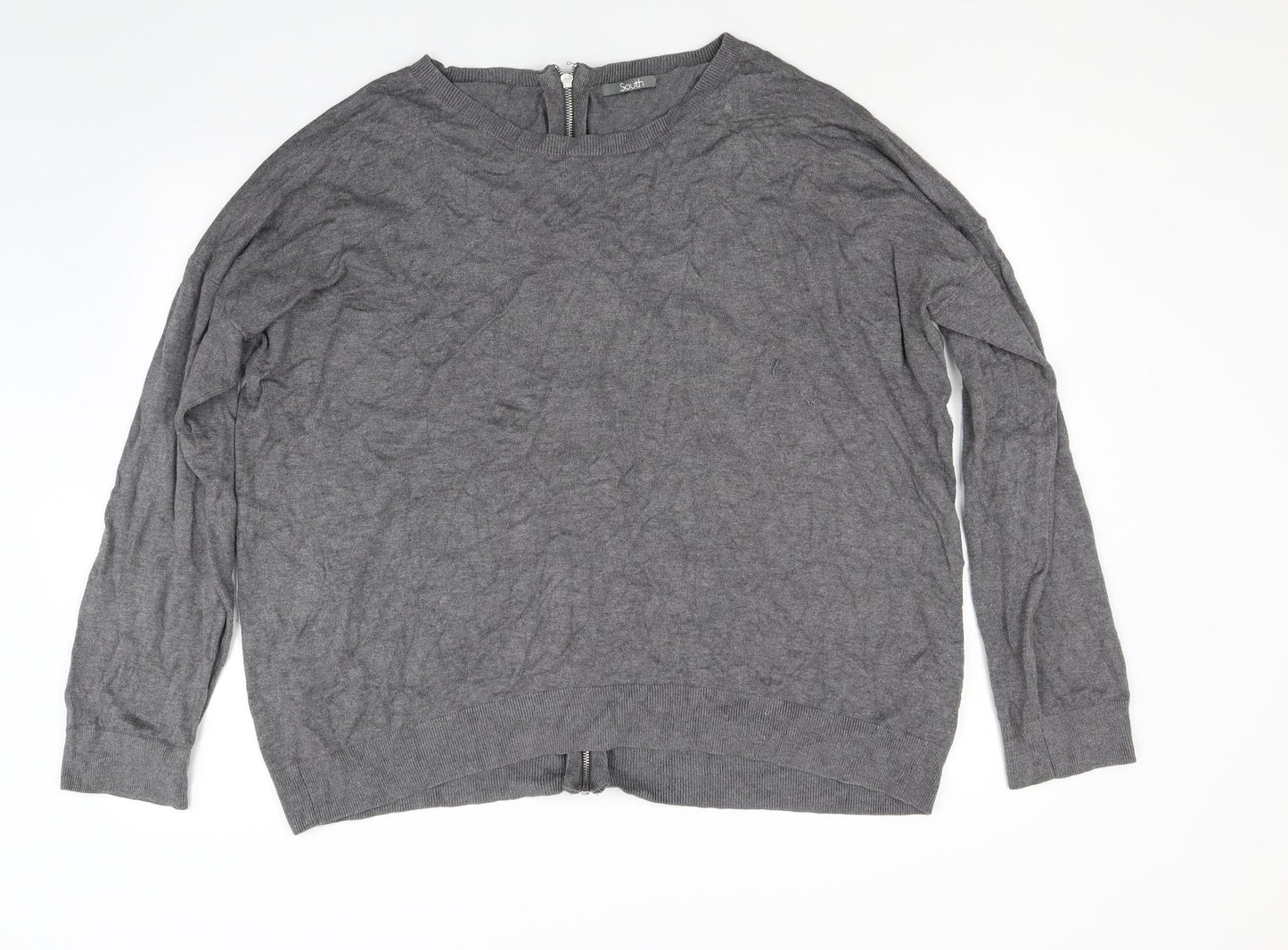 South Womens Grey  Knit Full Zip Jumper Size 22