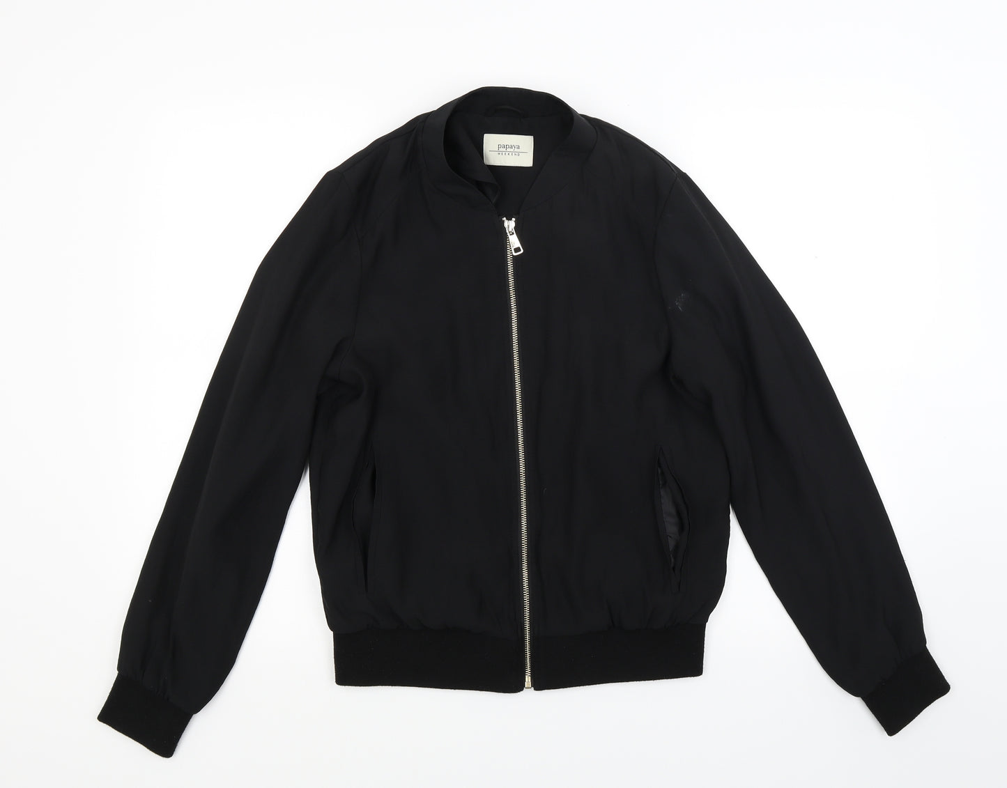 Papaya Womens Black   Bomber Jacket Coat Size 10
