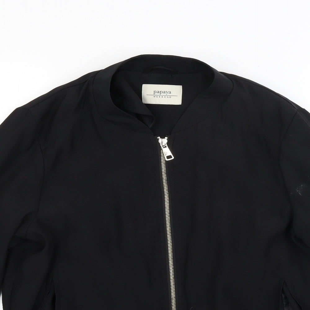 Papaya Womens Black   Bomber Jacket Coat Size 10