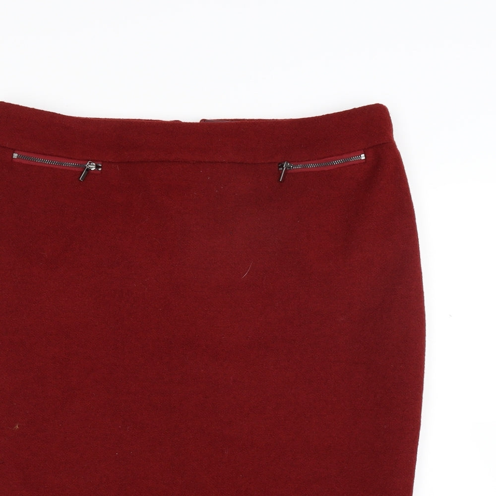 Marks and Spencer Womens Red   A-Line Skirt Size 16