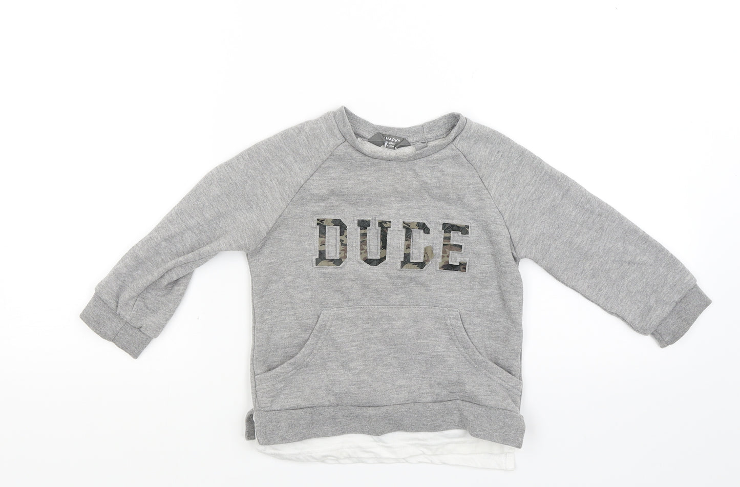 Primark Boys Grey   Pullover Sweatshirt Size 2-3 Years  - Dude