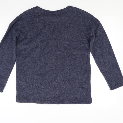 nut meg Womens Blue  Fleece Pullover Jumper Size 8