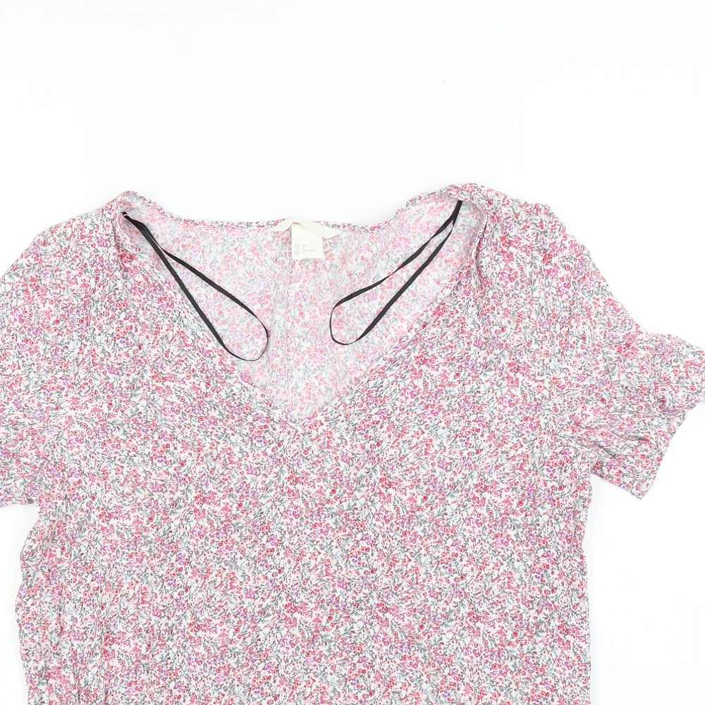H&M Womens Multicoloured Floral  Basic Blouse Size 6
