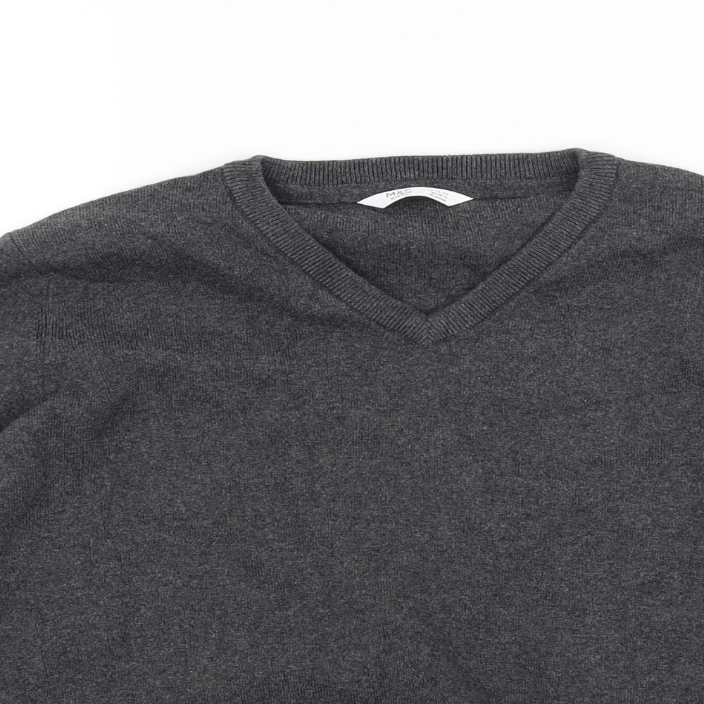 Marks and Spencer Boys Grey  Knit Pullover Jumper Size 12 Years