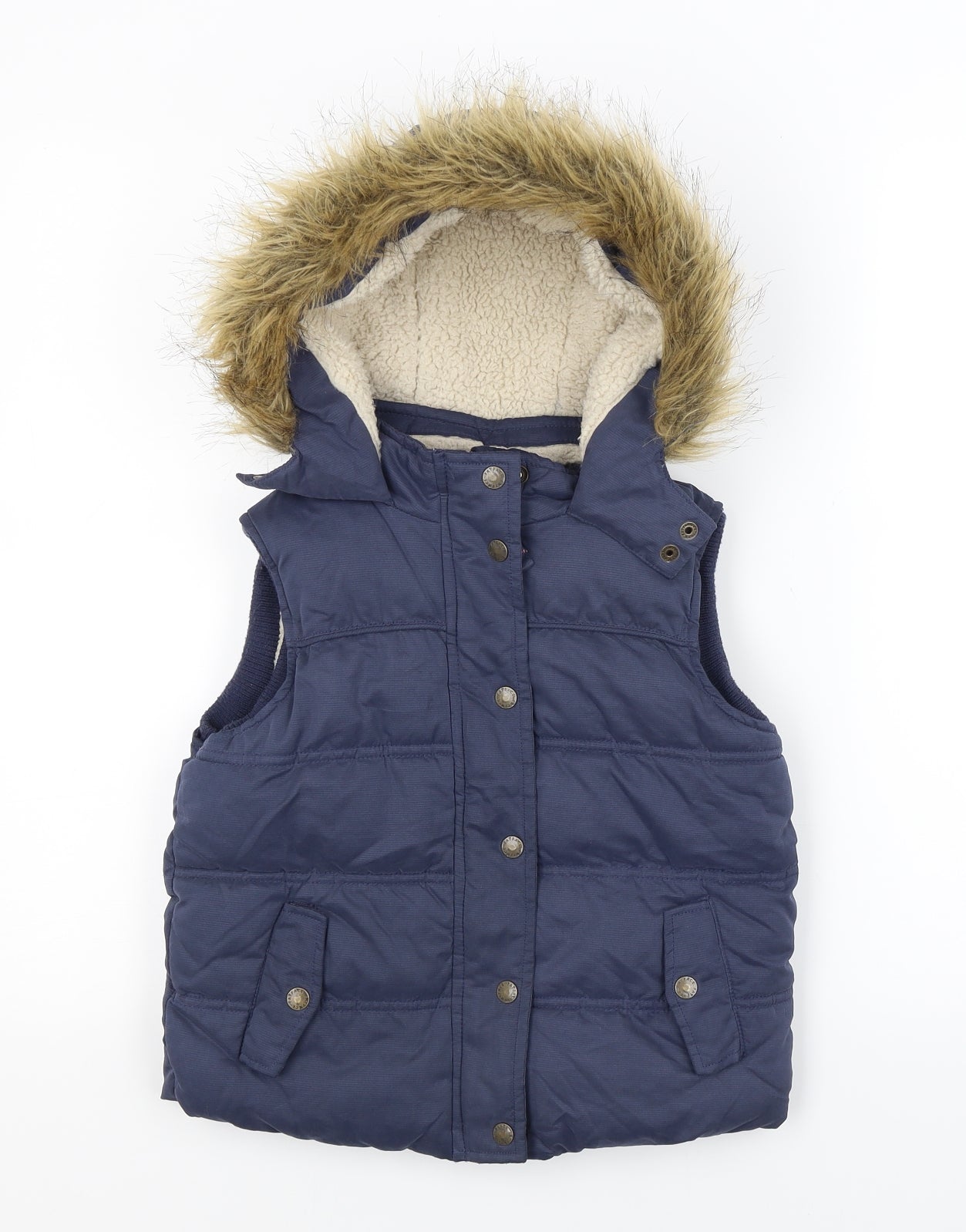 Fat Face Girls Blue   Gilet Coat Size 6-7 Years
