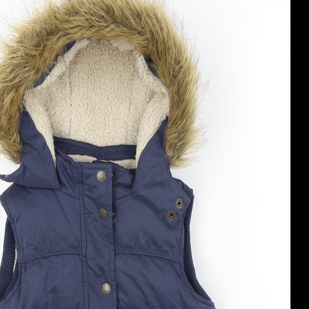 Fat Face Girls Blue   Gilet Coat Size 6-7 Years