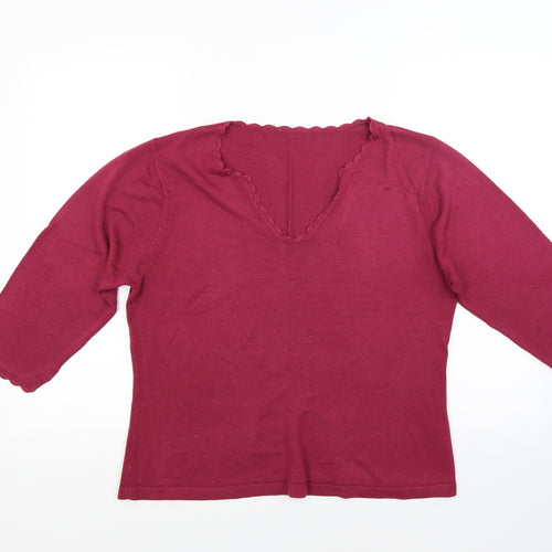 BHS Womens Red  Knit Pullover Jumper Size 16