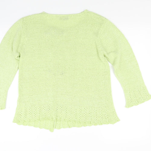 Anne Marie Womens Green  Knit Pullover Jumper Size M