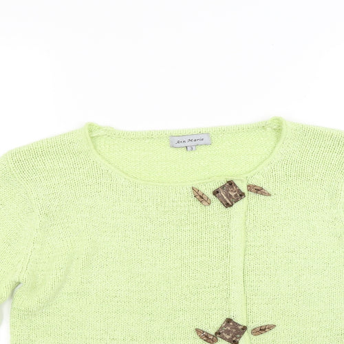 Anne Marie Womens Green  Knit Pullover Jumper Size M