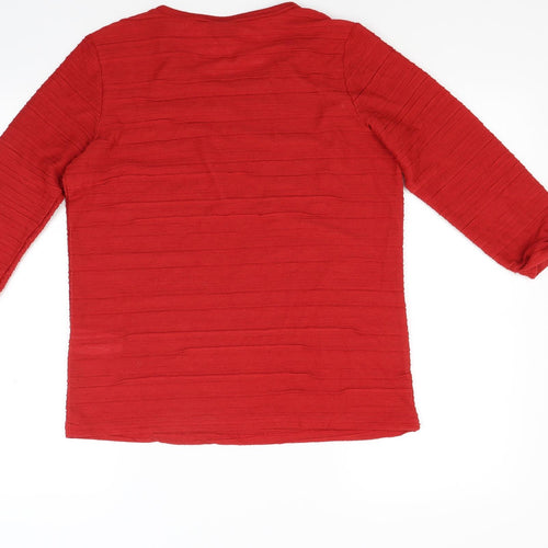 Laura Torelli Womens Red  Knit Pullover Jumper Size S
