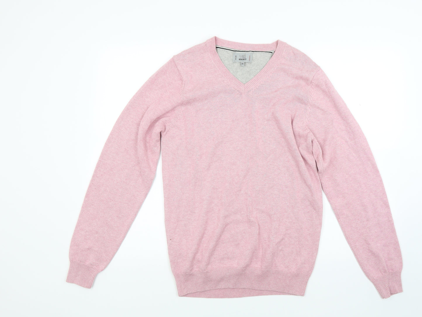 Marks and Spencer Mens Pink  Knit Pullover Jumper Size XS