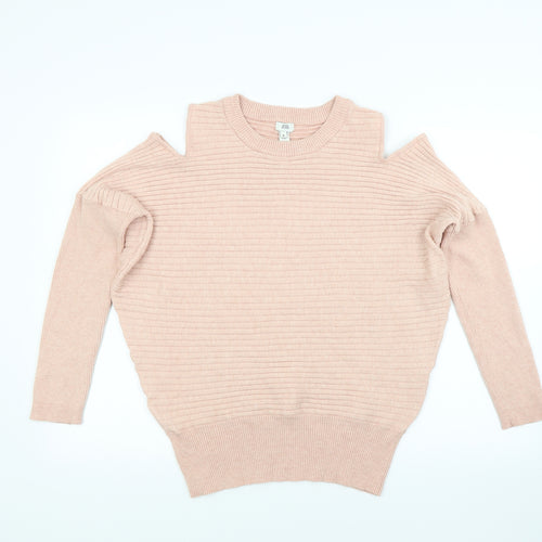 River Island Womens Pink  Knit Pullover Jumper Size 16