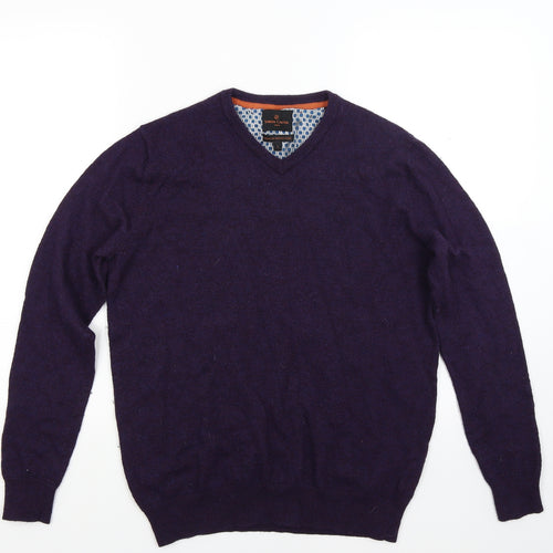 Simon Carter Mens Purple  Knit Pullover Jumper Size L