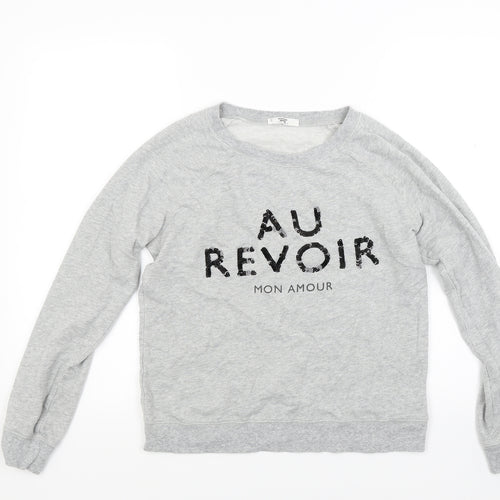Mango Womens Grey  Jacquard Pullover Sweatshirt Size M