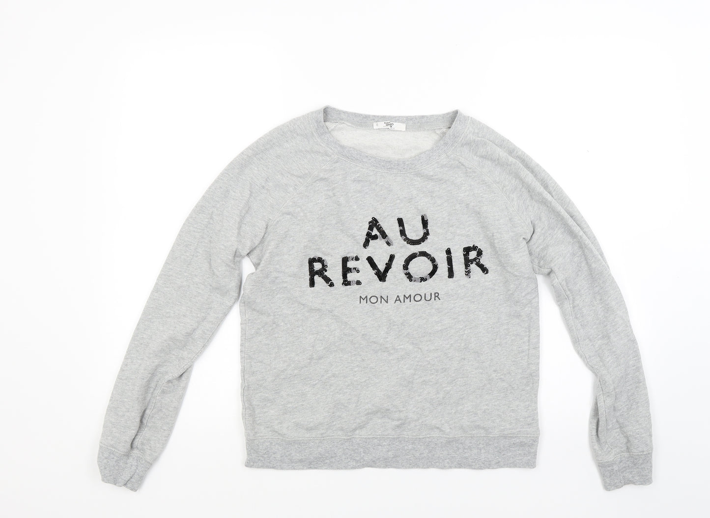 Mango Womens Grey  Jacquard Pullover Sweatshirt Size M