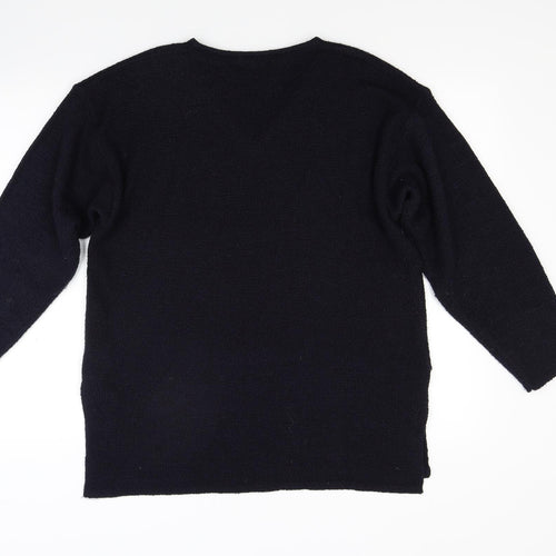 Lana Womens Blue  Knit Pullover Jumper Size L