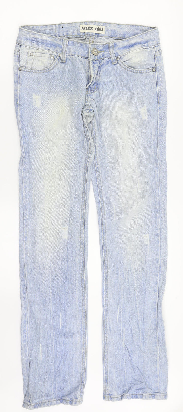 Miss Anna Womens Blue Denim Straight Jeans Size 36 in L32 in