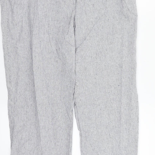 Anna Rose Womens Grey Striped  Dress Pants Trousers Size 14 L26 in