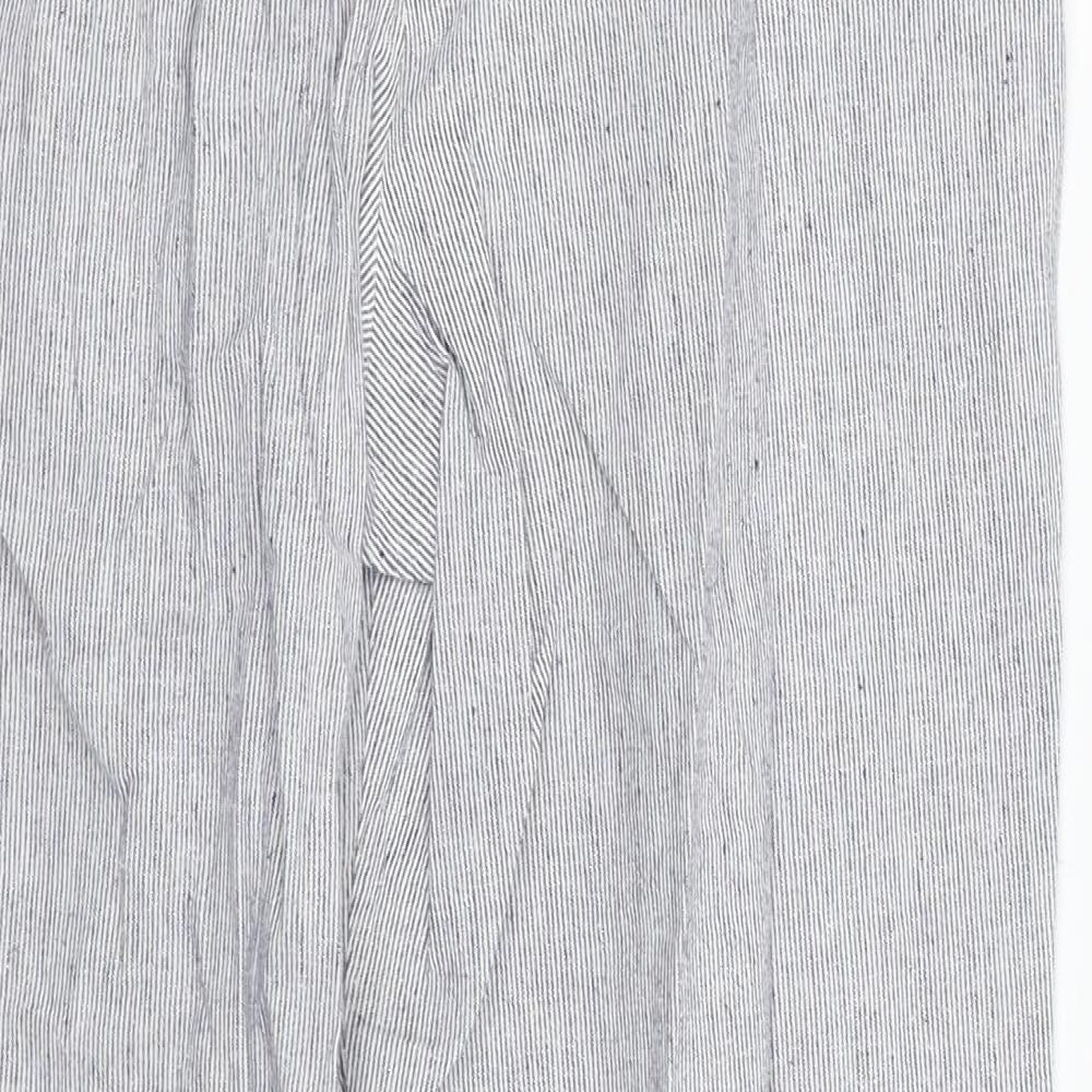 Anna Rose Womens Grey Striped  Dress Pants Trousers Size 14 L26 in