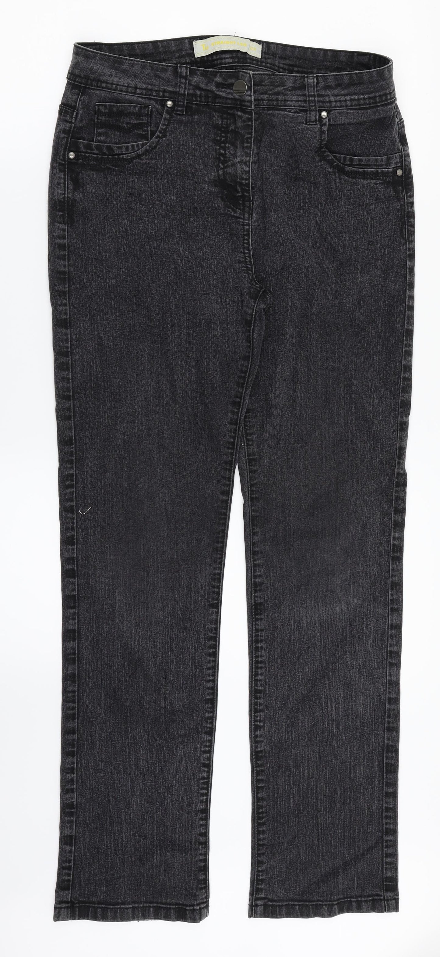 TU Womens Black  Denim Straight Jeans Size 12 L29 in