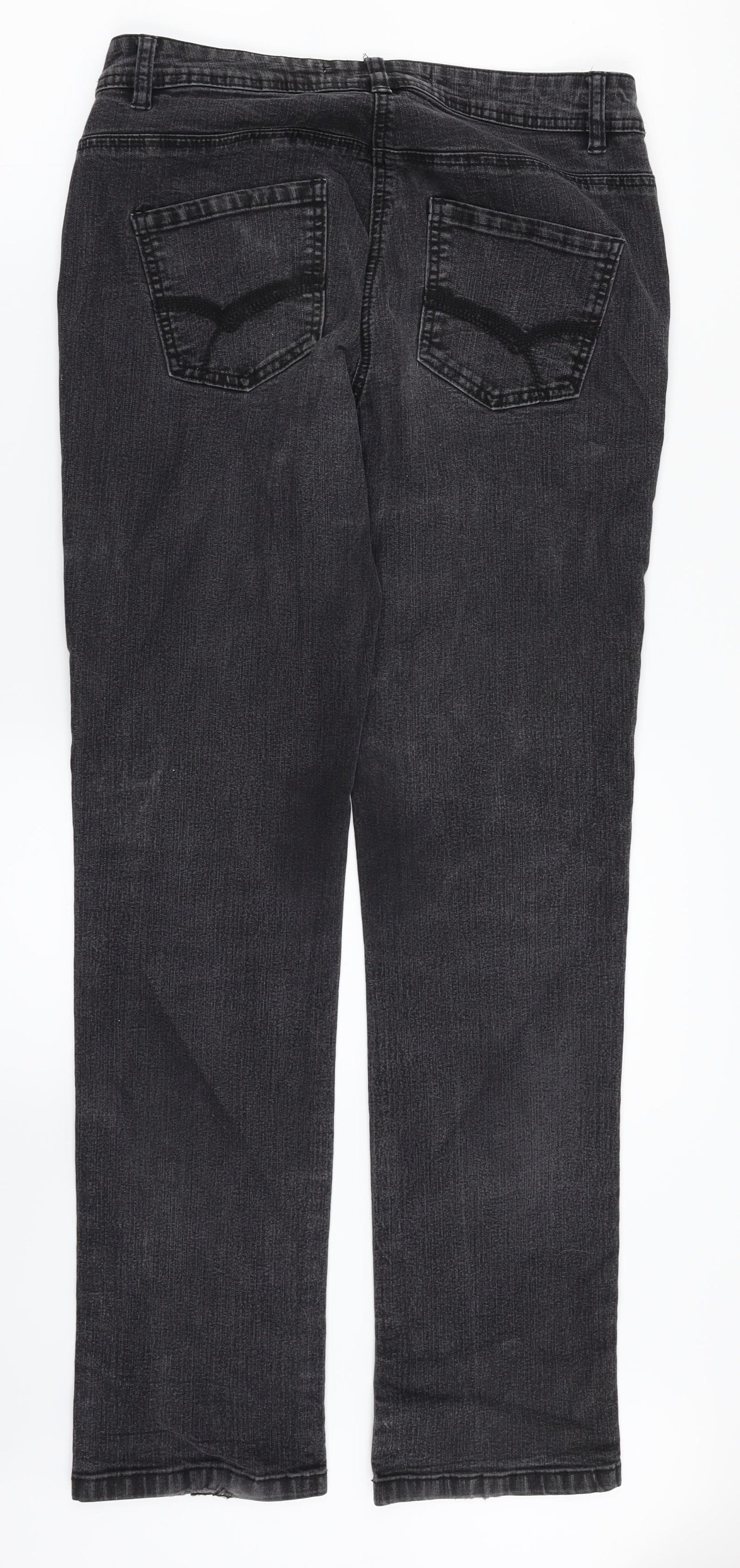 TU Womens Black  Denim Straight Jeans Size 12 L29 in