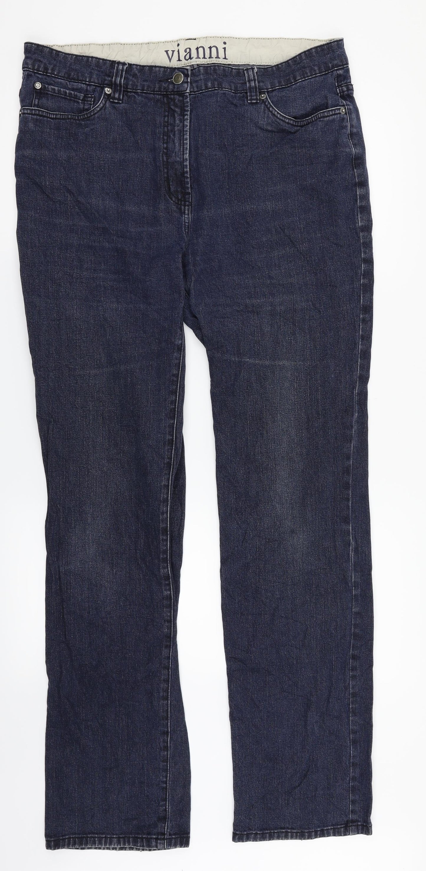 Vianni Womens Blue  Denim Straight Jeans Size 18 L32 in