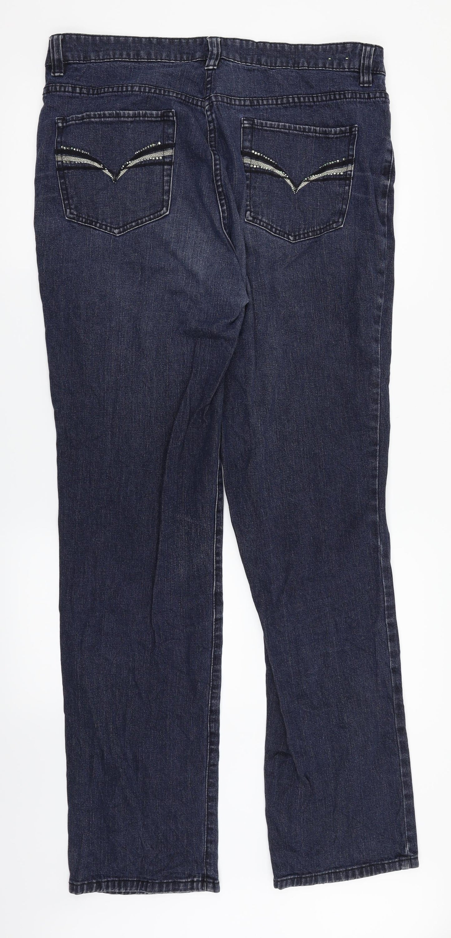 Vianni Womens Blue  Denim Straight Jeans Size 18 L32 in