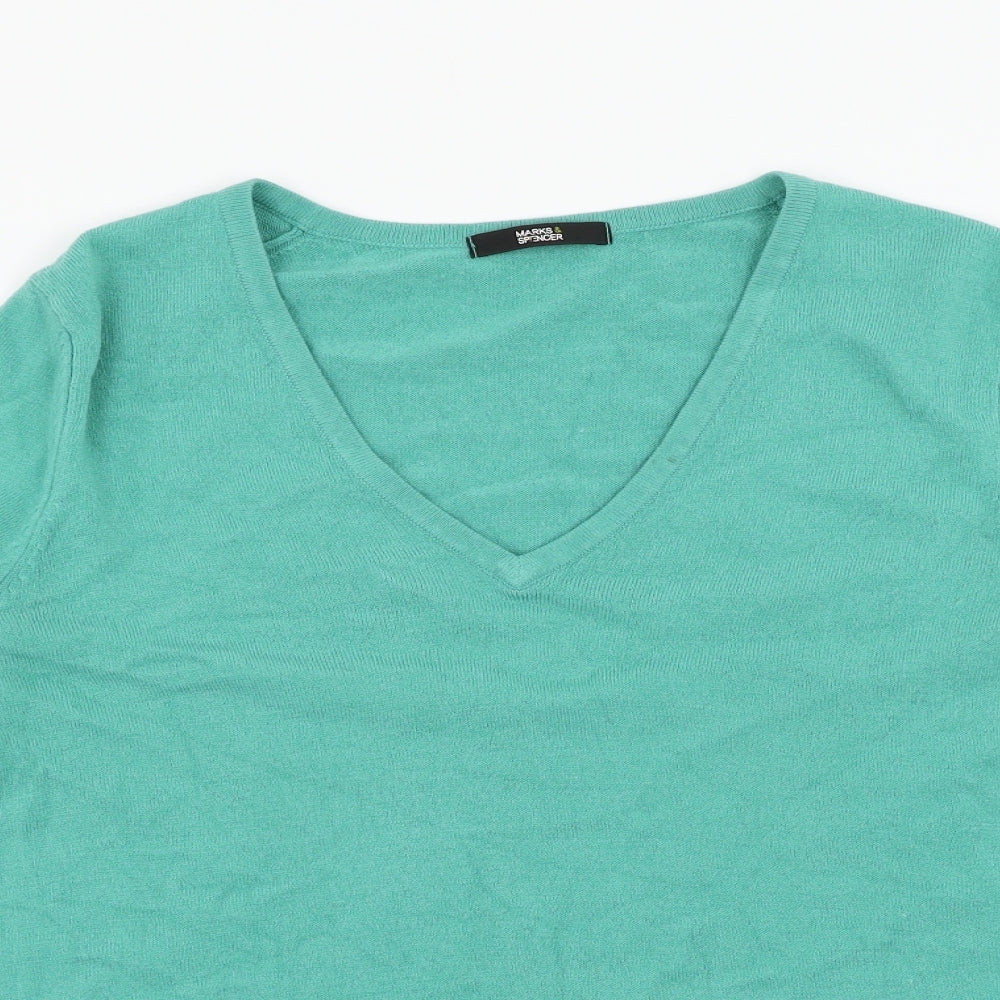 M&S Womens Green   Pullover Jumper Size 10