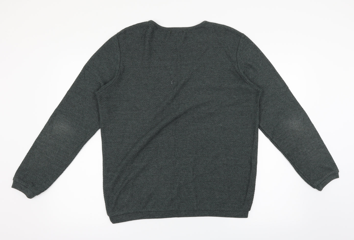 Zara Mens Green Argyle/Diamond  Pullover Jumper Size L