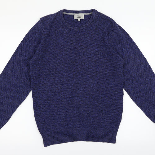 M&S Mens Blue Herringbone  Pullover Jumper Size M