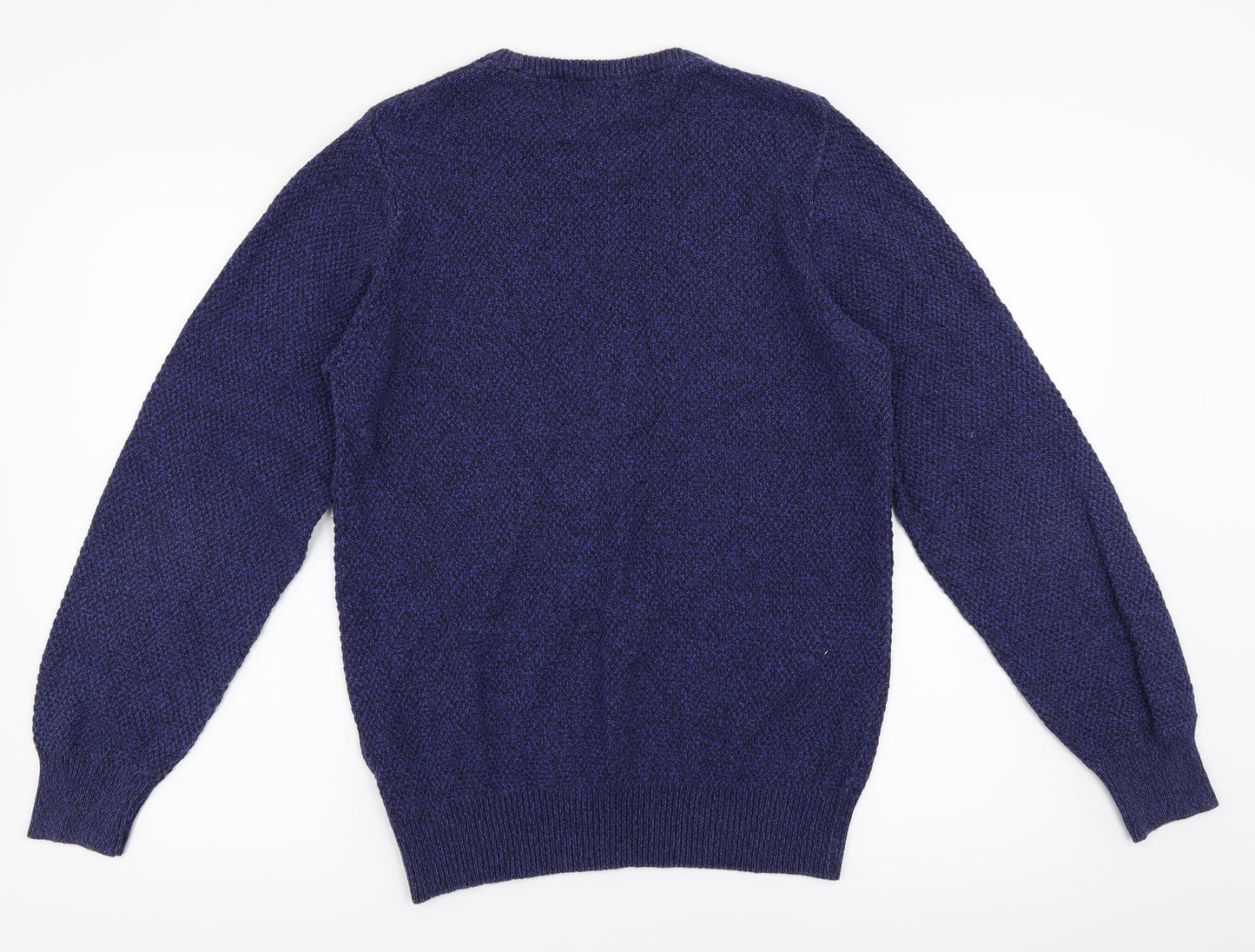 M&S Mens Blue Herringbone  Pullover Jumper Size M