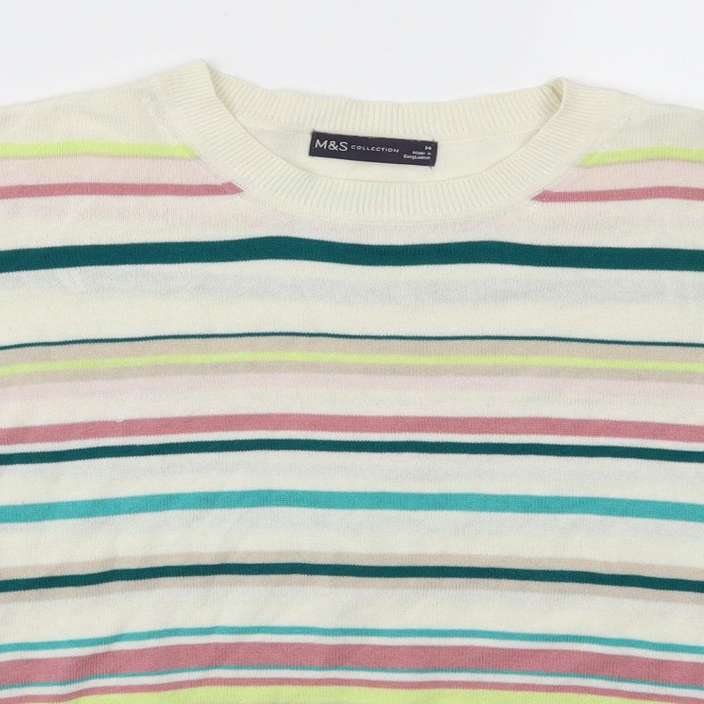Marks and Spencer Womens Multicoloured Striped  Pullover Jumper Size 14