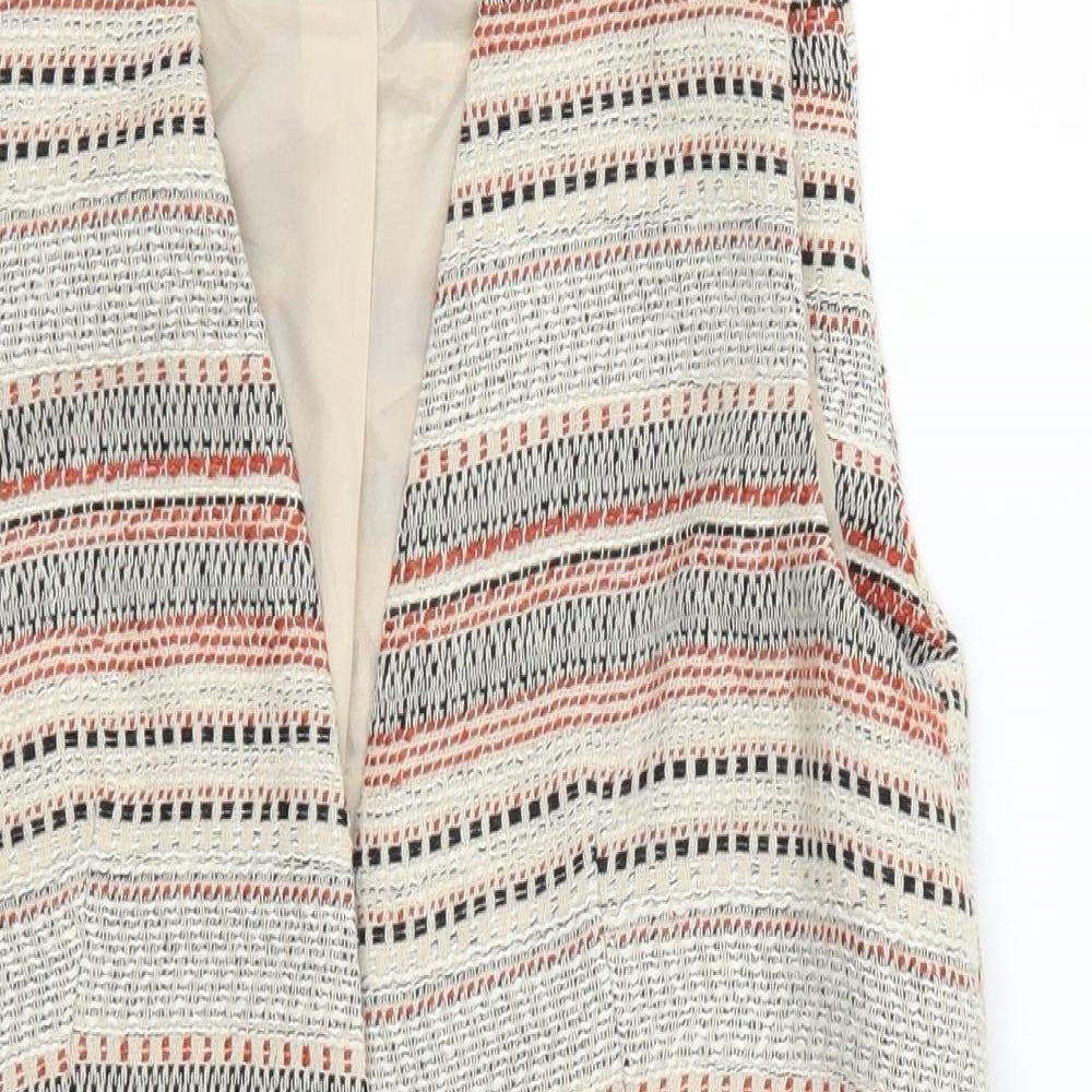 Atmosphere Womens Beige Geometric  Gilet Jacket Size 6  - Red
